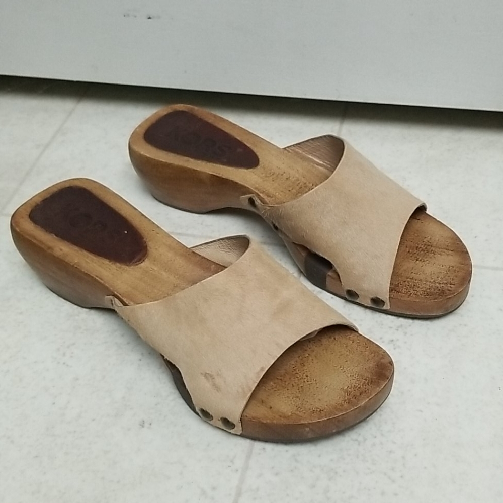 MICHAEL KORS wooden platform sandals